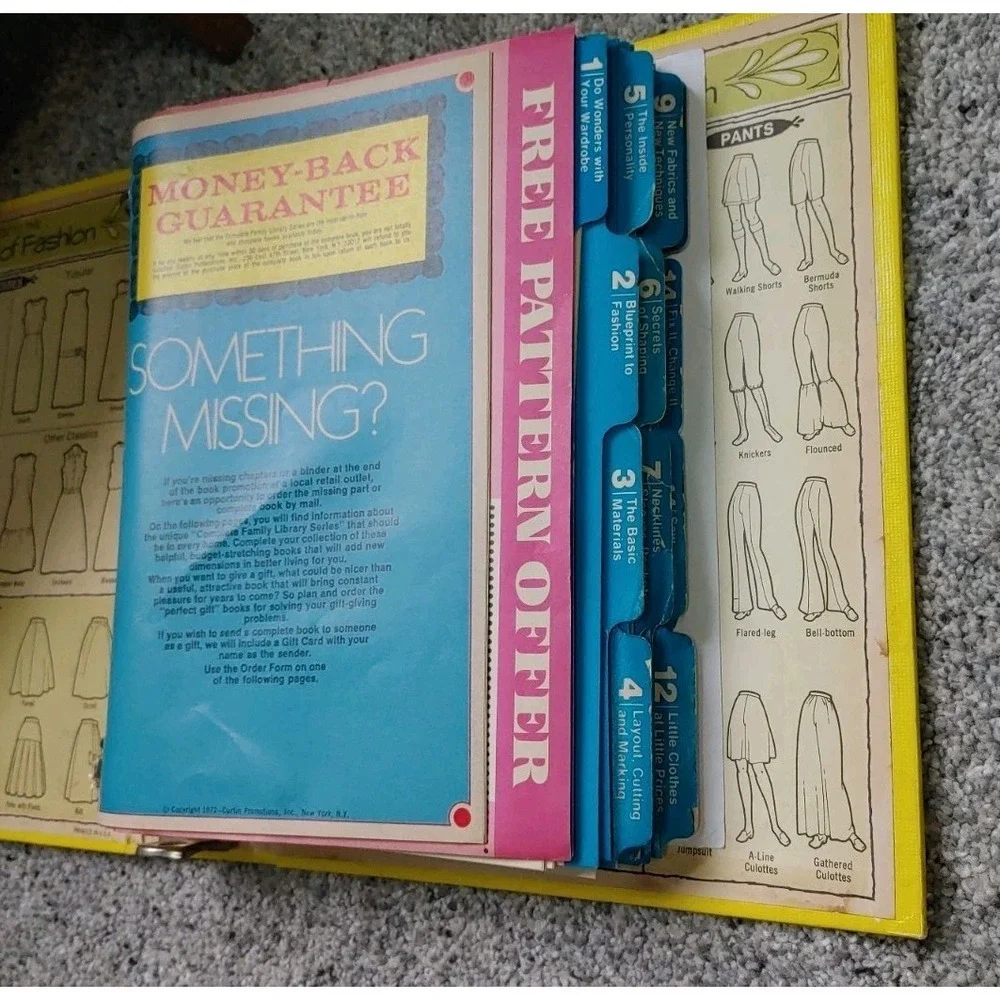 Vtg The Complete Family Sewing Book 1972 Hardcover Three Ring Binder With Tabs